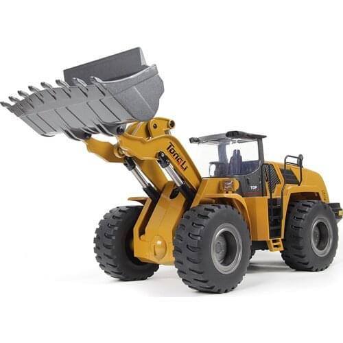 Tongli Huina Remote Control Bulldozer RC Engineering Vehicle Toy 2.4G 1:14 RC Loader Tractor Electric Construction Model Car