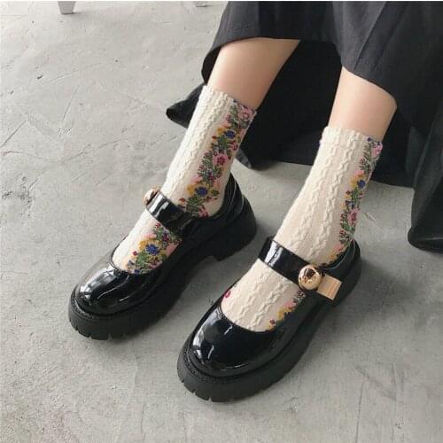 Lolita Shoes Woman Platform Mary Janes Womens Cosplay High Heels Ladies Black Pumps Female PU Leather Woman Non Slip Footwear
