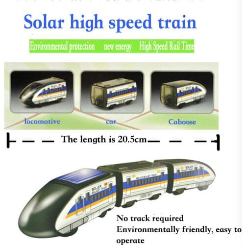 Funny Creative Solar Toy Solar Energy High Speed Train Model DIY Educational Science Toy Students Experimental Toys for Gift
