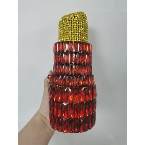 Red Lipstick Woman Diamond Fashion Dinner Cocktail Party Evening Bag Female Lady Banquet Prom Clutch Purse Crystal Gift Handbag