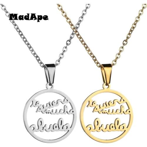 MadApe 2019 Fashion Stainless Steel Grandmother Pendant Necklace Love Grandma Statement Necklace For Family Gift