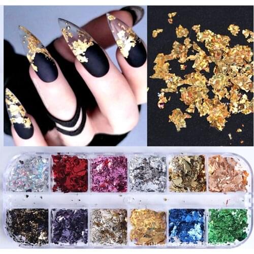 1 Box Gold/Silver Foil Colorful Bronze Stickers Nail Art Metal Foil Full Cover Nails Transfer Paper Decoration DIY Design