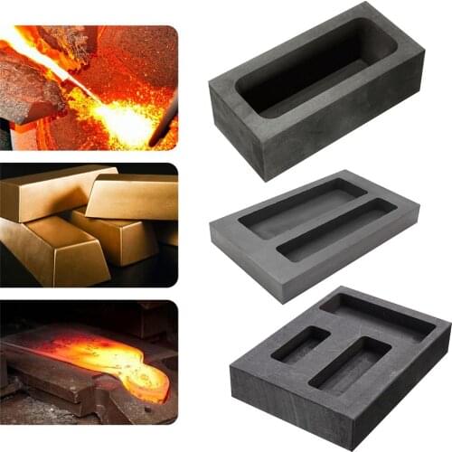 Gold Silver Graphite Ingot Bar Melting Metal Bar Molds Melting Casting Refining Scrap Bar Crucible Tool Parts