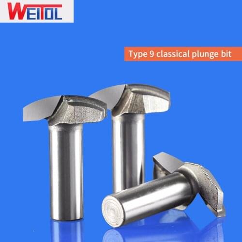 WeiTol 1 pcs classical plunge bit tungsten carbide wood router bit CNC machine tools milling cutter for cutting MDF