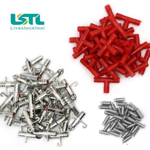 100Pcs Rabbit Water Feeder Nipple Drinking For 8mm Pipe Automatic Pet Drinker Poultry Feeder For Rodent Mouse Bunny Feeding