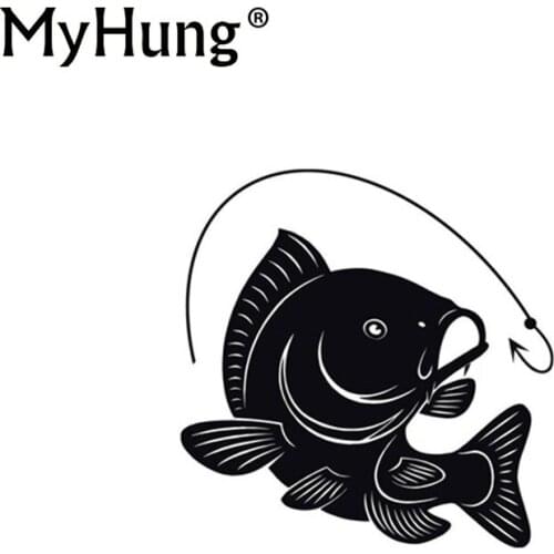 11.7CM*12.3CM Car Styling FISHING Hook Decal CARP Cartoon Car Stickers Window Wall Notebook Laptop Accessories