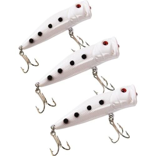 3pcs/lot 7.5cm 10g Wobbler 3D Luminous Popper Lure Hard Artificial Bait for Night Fishing