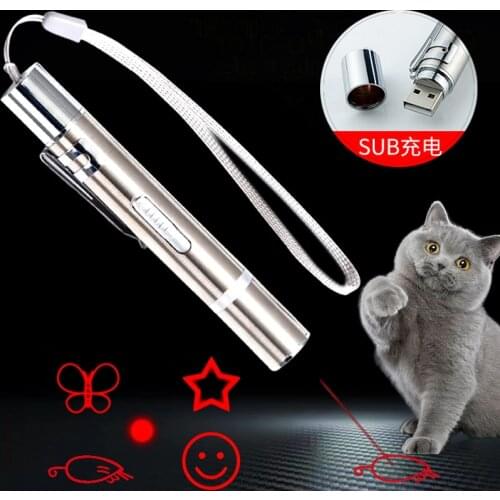 Cat Lips Cat Chasers Red Laser Pen Flashlight LED Flashlight Pen Powerful Laser Cat Light Pointer Pet Toys 3 in 1 USB rechargeab