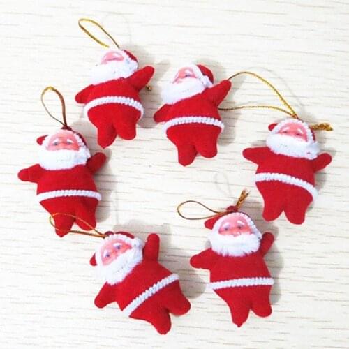 6pcs Christmas Tree Hanging Ornaments Santa Claus 2020 New Year Small Ornaments Decoration for Tree Hanging Accessories for Home