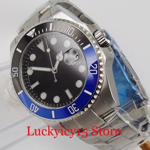Nologo NH35 Dress Automatic Men Watch Sapphire Glass Mental Band Sapphire Crystal Ceraic Bezel