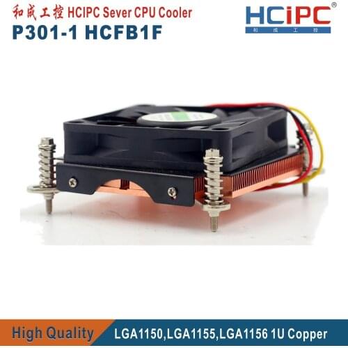 HCIPC P301-1 HCFB1 LGA1155 LGA1150 LGA1156 1366 CPU Cooler,Computer Heatsink, CPU Fans, 1U Slim Copper CPU Cooler, High Quality