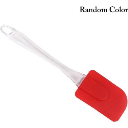 Kapmore 1pc Food Grade Silicone Kitchen Spatula Plastic Handle Cake Spatula Icing Spatula DIY Baking Tools Random Color