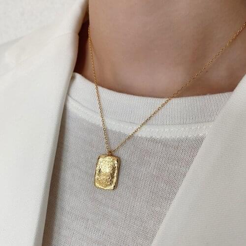 Korean version jewelry 925 pure silver geometric special-shaped necklace simple niche chic net red irregular necklace woman