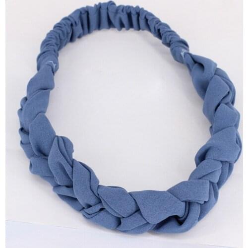 Korean Fabric Braids Headband with Elastic Women Fashion Hair Accessories Wholesale Solid Color Twist Hair Band Girls Head Wrap