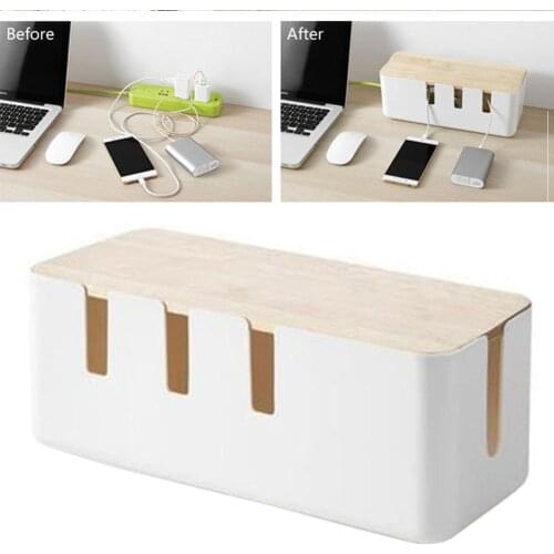 Cable Storage Box Power Strip Wire Case Anti Dust Charger Socket Organizer Network Line Storage Bin Charger Wire Management