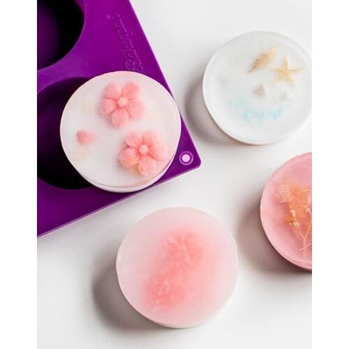 6-hole Round Silicone Soap Mold DIY Handmade Soap Making Supplies Food Grade Silicone Molds for Baking Chocolate Mold Resin Mold