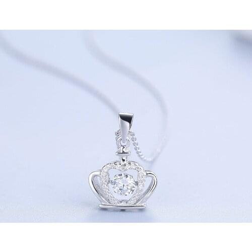 L&P Fashion 925 Silver Queen Crown Necklace For Women Pearl Pendant Necklaces Fashion Fine Jewelry Wholesale Gift