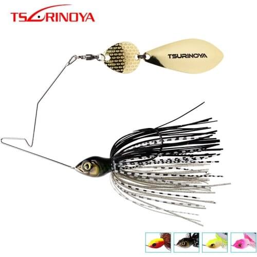 TSURINOYA Buzzbait Metal Spinner Fishing Lure Rubber Jig Spinner Bait Head Weight 11g Sequin Lure Jig Head Metal Spoons