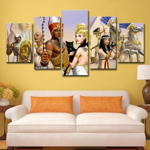 5pcs set 5d DIY Diamond Painting Cross Stitch Egyptian Pharaoh Mosaic diamond round,Diamond Embroidery Crafts