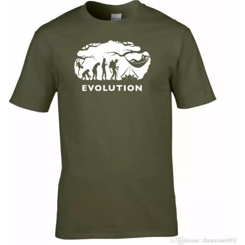 2019 Newest MenS Funny T-Shirt 2019 New Men Print T-Shirt Bushcraft Hammocking Evolution Mens T-Shirt T Shirt Cool Tees