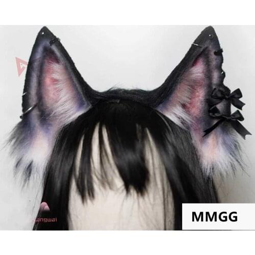 New Halloween Beast Wolves Wolf Cat Dog Ears Hairband Hairhoop Earrings Headwear For Gods Of Destruction Cosplay