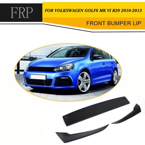 Fit For Volkswagen Golf 6 MK6 R20 2010 2011 2012 2013 Black FRP Front Bumper Chin Lip Spoiler