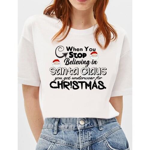 BLINGPAW Unisex Christmas Funny T Shirt Tops Letter Casual Cotton Short Sleeve O-Neck X'mas Apparel White Gray Two Colors