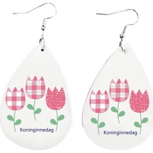 Plaid & Grunge Butterfly Earrings Leather Earrings Three Layers Glitter Teardrop Earrings