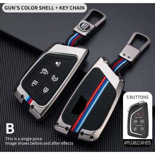 Zinc Alloy Car Smart Key Cover Case Fob For Cadillac CT4 CT5 CT4-V C8 Corvette 2018 2019 2020 2021 Protect Shell Accessories