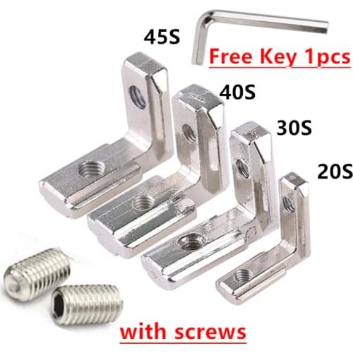 T Slot L type 90 Degree 2020 Corner Connector Angle Bracket Interior Joint Bracket for EU 20/30/40/45 series Aluminum Profile
