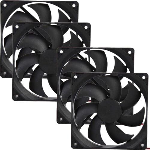 4pcs 120mm 12x12x2.5 cm 12V 4Pin DC Brushless PC Computer Case Cooling Fan 1800PRM 1 Set 4 pc Computer Cooling Fan 7 Blades