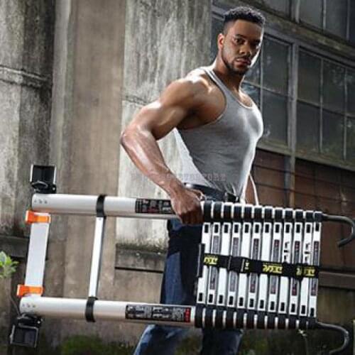 Vertical Ladder Telescopic Ladder Household Folding Aluminum Alloy Wall Project Lifting Roof Attic Electrical Stairs Portable