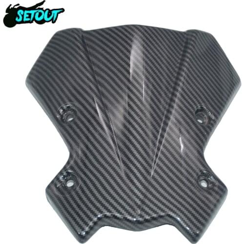 Motorcycle windshield sun visor front fairing windshield carbon fiber sports windshield suitable for Kawasaki Z650 Z900 20-21