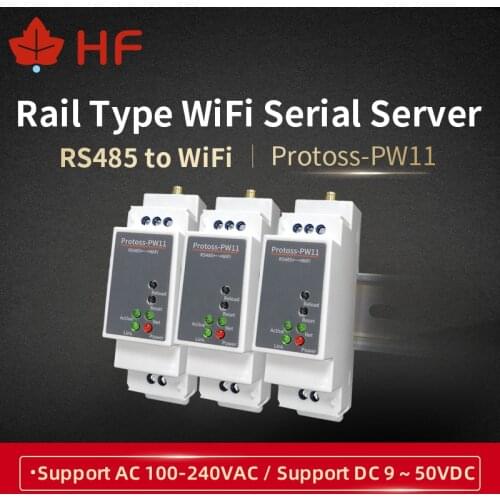 High Flying Protoss-PW11 RS485 Wired to Wifi Wireless Serial Server Rail Mounting DTU RS485 to WIFI serial server