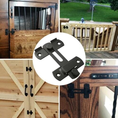 1Pc Matte Black Stainless Steel Gate Latches Flip Latch Safety Door Bolt Latch Lock Anti-theft Hardware Home Security Locks