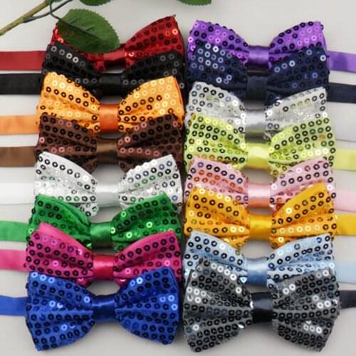 Sequin Bow Ties Mens Bling Bowties Womens Tuxedo Neckties Butterfly Jacquard Bowtie 17 Colors, 100pcs