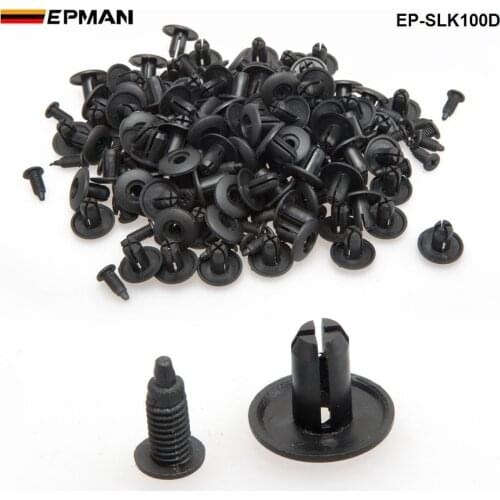 100pcs/LOT 8mm Car Universal Mixed Door Trunk Rack Bumper Expansion Screw Threaded Nail Plastic Interior Clip EP-SLK100D