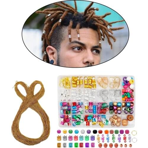 238x Hair Dreadlocks Bead Cuff Clip Decoration Tube Hair Accessories Jewelry Women Braids Cuffs Dread Clips