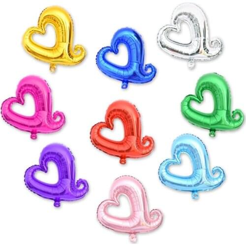 50pcs/lot 18 inch helium Aluminum foil balloons 18" heart shape Hollow love peach heart balloon For Wedding party decor