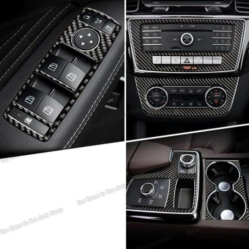 Lsrtw2017 Real Carbon Fiber Car Central Control Dasboard Door Panel Trims for Mercedes Benz GLE GLS GL ML 320 GL350 Ml320 300