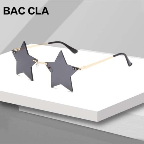 BAC CLA Steampunk Vintage Sunglasses Women Star Mirror Rimless Sunglasses Men Frameless Trend Fashion Retro Small Sunglasses