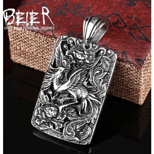 Beier 316L Stainless Steel pendant necklace new style chinese style Chinese Bestiary pendant jewelry LLBP8-160P
