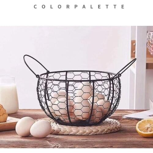 Black Durable iron Basket Suitable for Eggs Vegetables Snacks Fruits Large Capacity Basket Can be Sent to Friends Neighbors