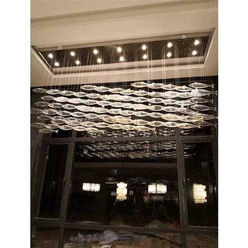 Fish-shaped Hot Pot Restaurant Sales Office Restaurant Hotel Conference Room Beauty Salon Hanging Pendant in the Air Aquarium Ar