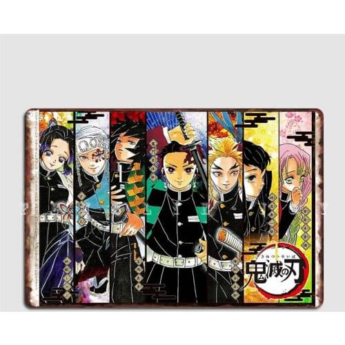 Kimestu No Yaiba Demon Slayer Metal Plaque Poster Cinema Kitchen Wall Wall Decor Printing Tin Sign Poster