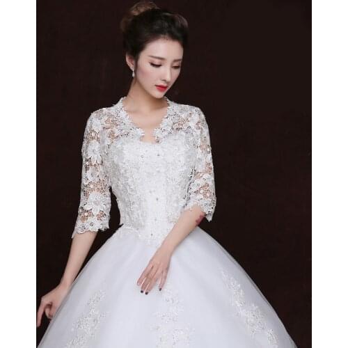 White Black Middle Sleeve Shrug Bolero For Women Lace Bridal Cape Wedding Jacket Elegant Cape Dress Wraps Shawl Bridal Jacket