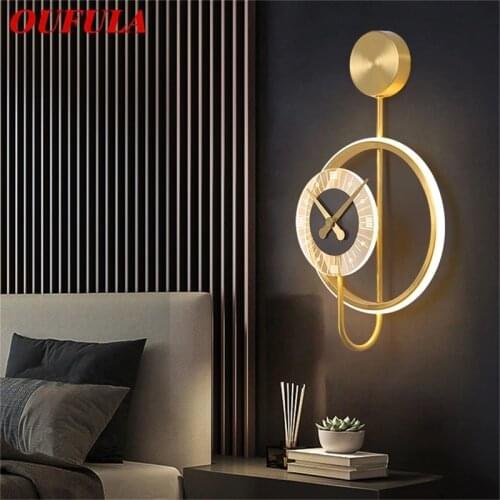 OUFULA Copper Wall Lights Sconces Modern Creative LED Crystal Lamp Indoor For Home Decoration