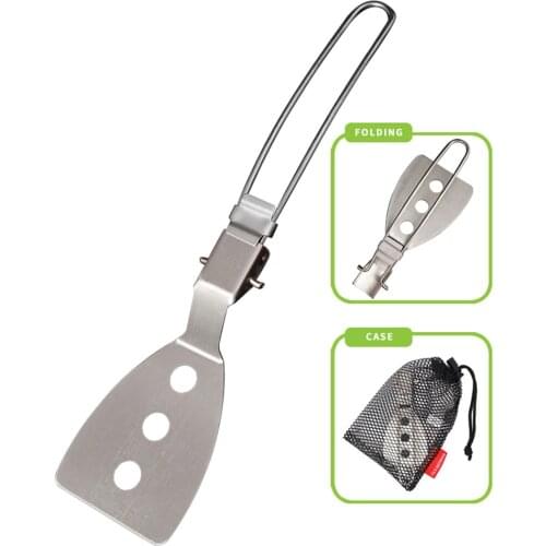 Mini Stainless Steel Folding Spatula Food Turner Camping Travel Fishing Outdoor Picnic Tableware BBQ Cooking Accessories