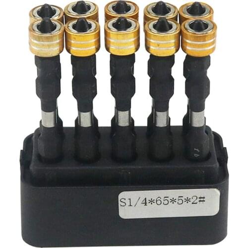 10PCS Screwdriver Bit Set Double-end Screwdriver Head Anti-slip 1/4 Inch Hexagonal Shank with Magnetic Coil