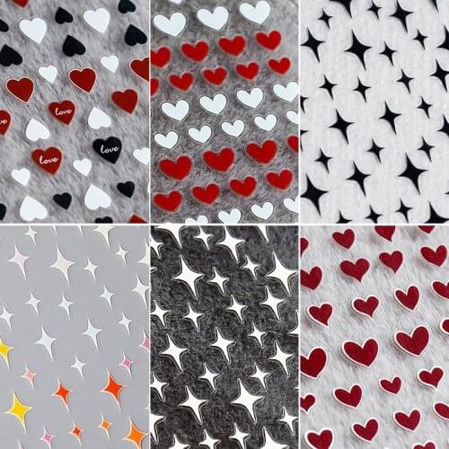 1 Sheet Nail Art Sticker Heart Star Adhesive Decals Foil Design Press on Nail Manicure Ornament Wholesale